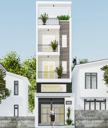 Mẫu Nhà Ống 4 Tầng 5x20m